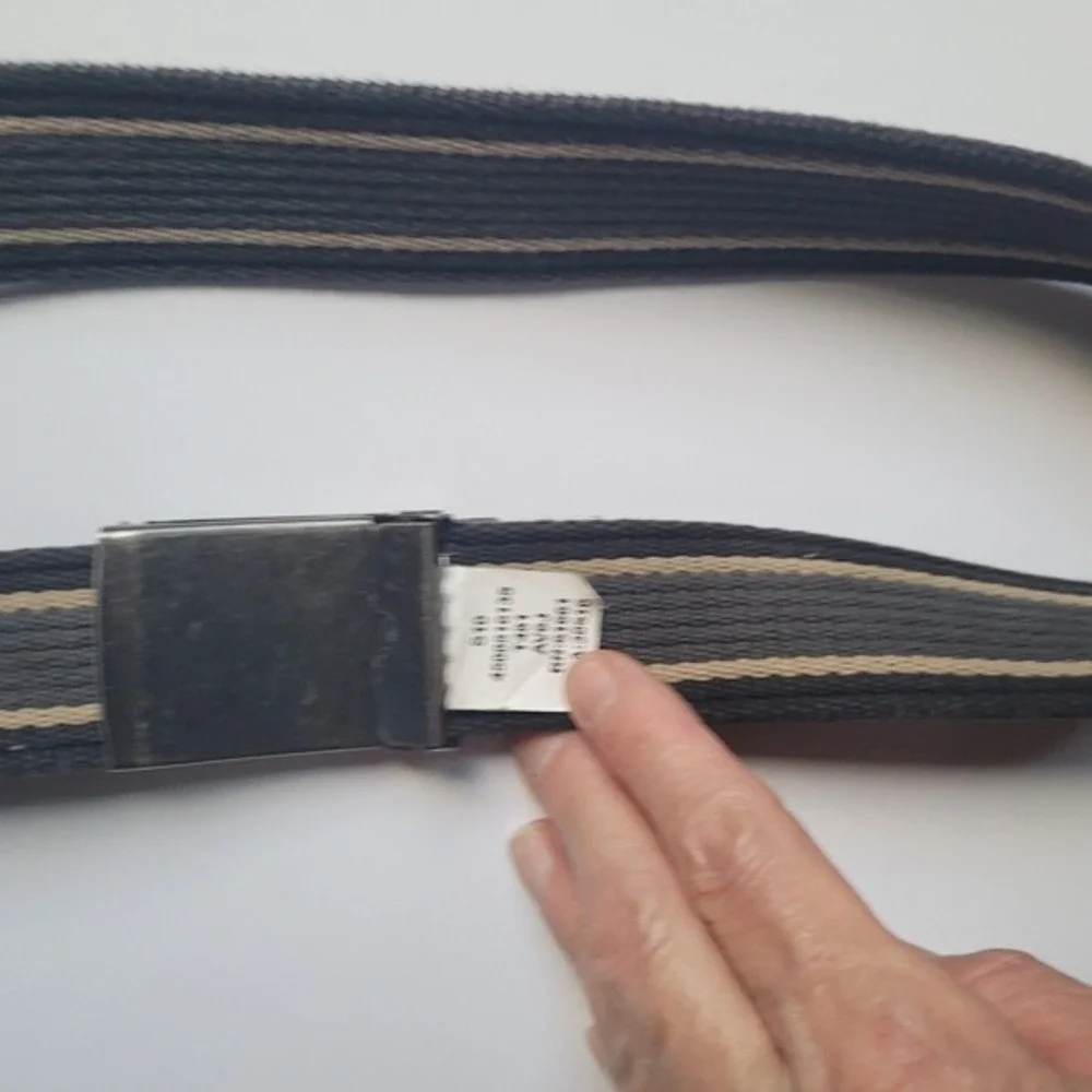 The North Face Canvas Belt Silver Buckle‎ Striped Black Tan Accessories